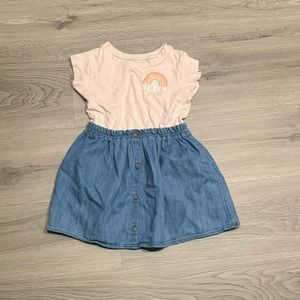 Old Navy toddler girl dress, Orange romper, Green dress with polka dots, Size 3T